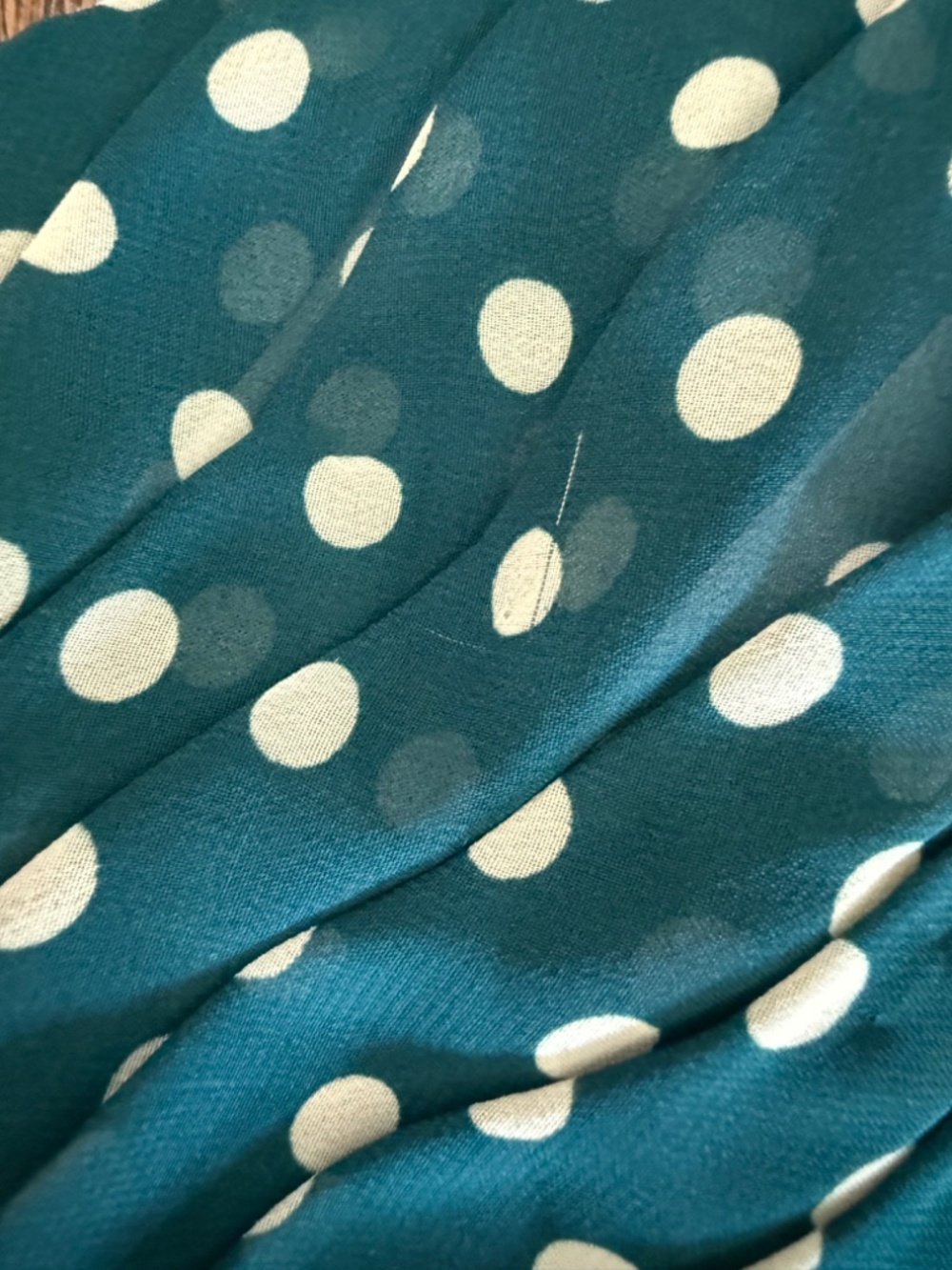 Unique Vintage Teal Polka Dot Strapless Fit Flare Dress Rockabilly L - Picture 10 of 11